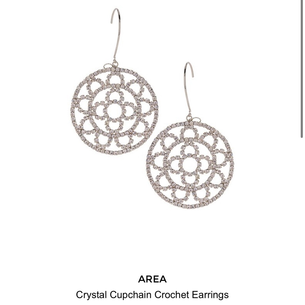 AREA Crystal Cupchain Crochet Earrings